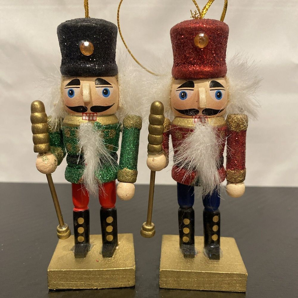 Lot of‎ 2 Nutcracker Solders With Stick. Christmas ormaments